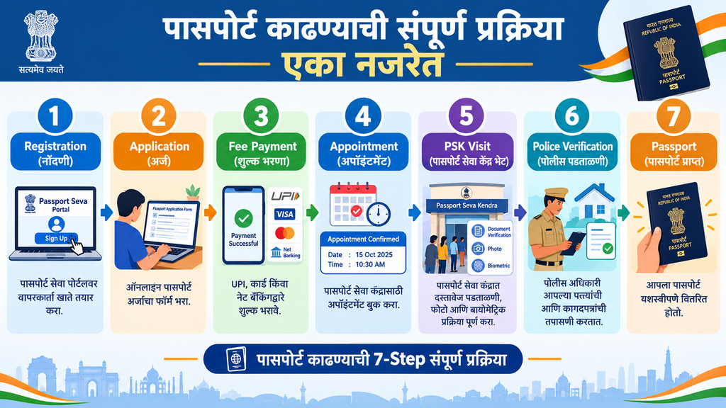 पासपोर्ट काढण्याची 7-Step संपूर्ण प्रक्रिया