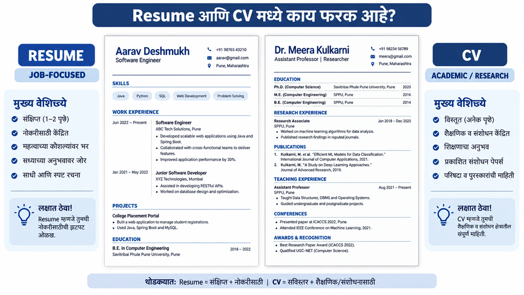 Resume आणि CV मधील सर्वात महत्त्वाचा फरक