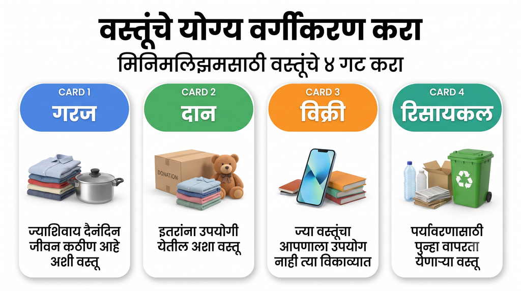 मिनिमलिझमसाठी वस्तूंचे वर्गीकरण करण्याची पद्धत